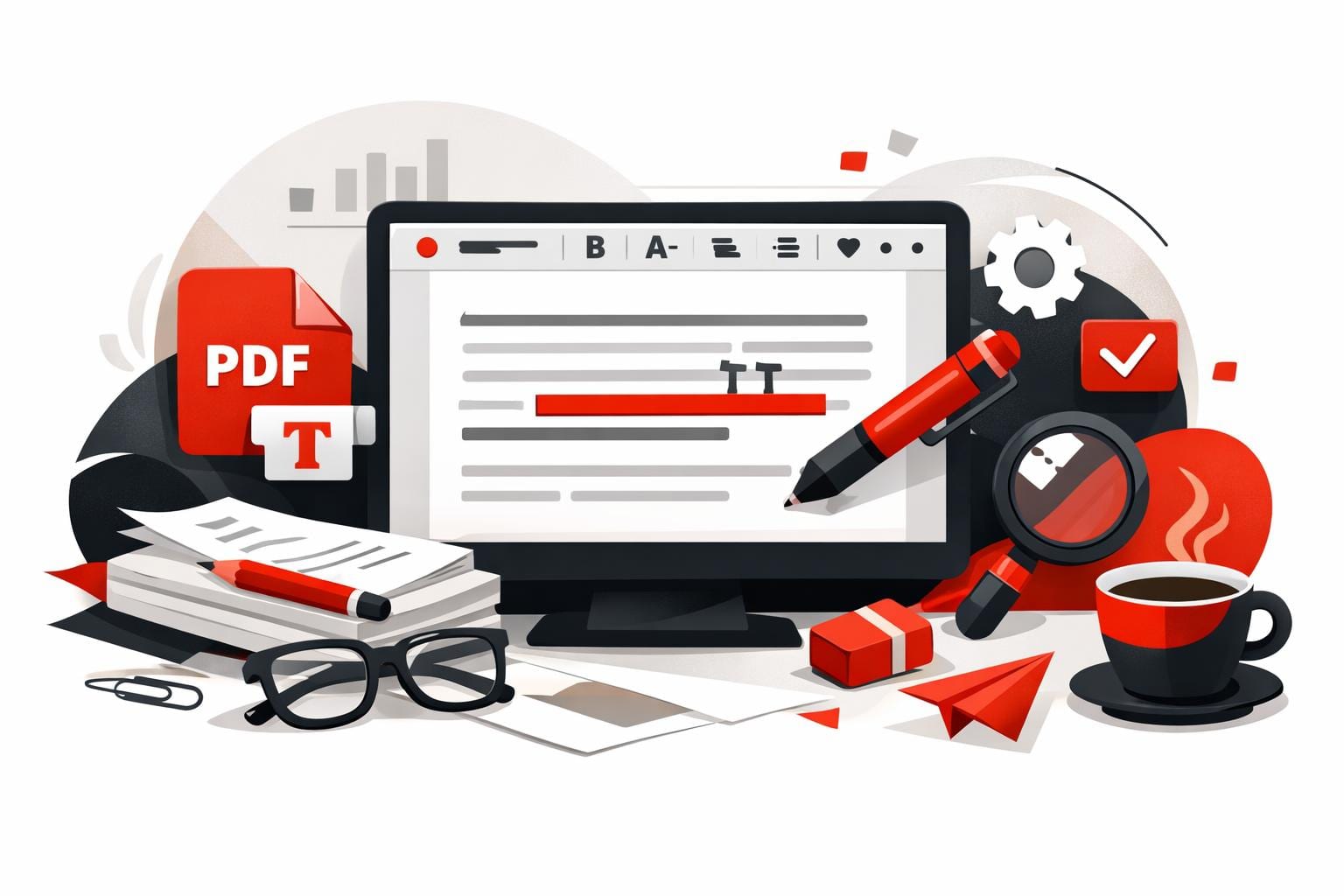 Direct PDF text editing on screen
